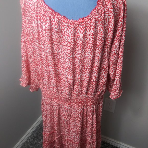 Red white country dress - Picture 3 of 3